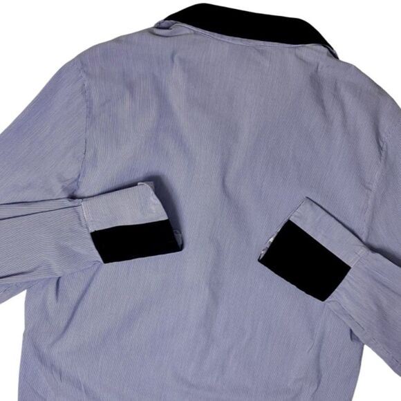 3.1 Phillip Lim Chic Button Down Blouse Contrast Trim and Zipper Cuff Sleeves - Picture 3 of 9